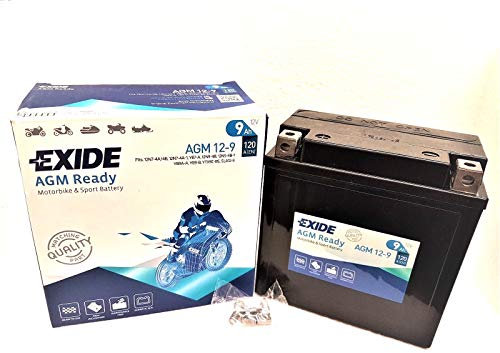 12N9-4B / 12N9-4B-1 EXIDE AGM 12-9 VRLA Sealed Motorcycle Battery 12V 9AH 120A - 1 Year Warranty