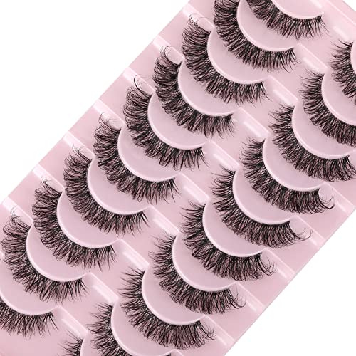 Eyelashes Natural Wispy Lashes Russian Strip Lashes 16MM 10 Pairs Pack