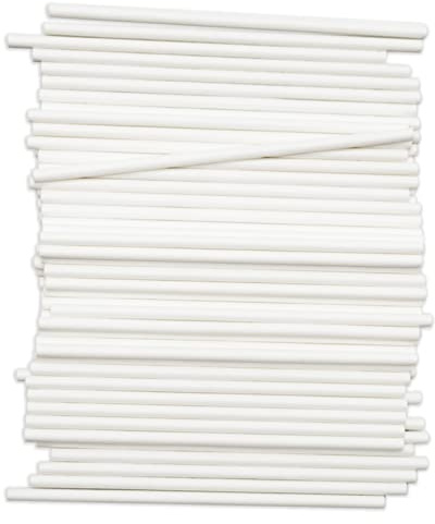 Lollipop Stick, Lollipop Rod, Lolly Stick Paper Rods Cake Topper Sticks Length 7.3cm for Making Lollipops Cake Pops Candy Chocolates Cookies(100PCS)
