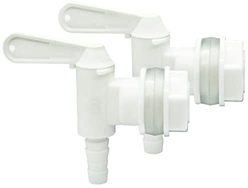 Dtoterul Kunststoff Wasserhahn 2 Stück Auslaufhahn Abfüllzapfen Weiß Wasserhahn Getränkespender Eimer Kunststoffhahn Ersatzhahn für Fermenter Eimer Homebrew Weinherstellung Bier