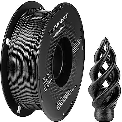 Funkelndes PETG Filament 1,75 mm, TINMORRY Filament PETG 3D Druckmaterialien, Kompatibel mit Bambu FDM 3D-Drucker, 1 KG 1 Spule, Schwarz