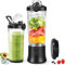 Mixeur à smoothie - 600 ml - Portable - Pour shakes et smoothies - Avec 6 lames ultra tranchantes - Forte puissance de coupe - 4000 mAh - Mélangeur portable - 25 tasses de jus - Pour voyage, fitness