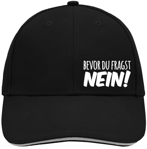 Huuraa Cappy Mütze Bevor du fragst Nein Schriftzug Geschenk | Baseballkappe Basecap Kappe Geschenkidee Unisex Baseball Cap