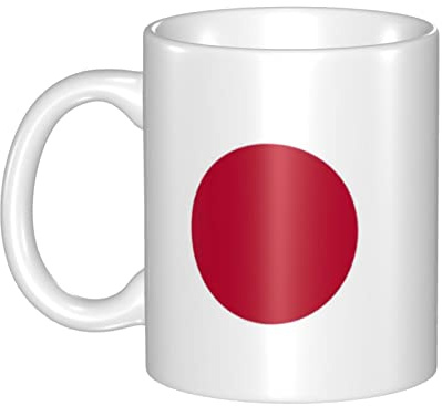RFSHOP Tasse en céramique, tasse à café motif drapeau japonais, tasse à thé amusante en céramique pour la maison et le bureau – 330 ml