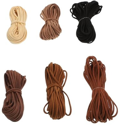 Operitacx 6 Stück Schnur Wildleder-Chenille-Seil Spitzenhalsband Spitzenband bastelbedarf bastelschnur geflochtenes Seil DIY Armband Seil Perlen Bastelseil Schmuck Seil Armband Schnur Samt