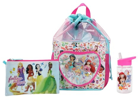 Disney Princess 3-Piece Youth Beach Backpack Set With Water Bottle