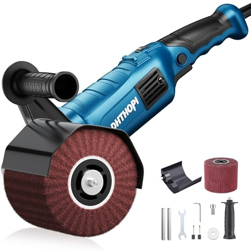 LDHTHOPI 1800W Burnishing Polishing Machine, 110V Handheld Electric Stainless Steel Polisher, 8 Variable Speed, 3100RPM for Metal, Stainless Steel, Wood