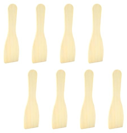 Lot de 8 spatules en bois antibactériennes pour barbecue - 30 cm - Résistantes à la chaleur et sans plastique - Pour la cuisine et la pâtisserie