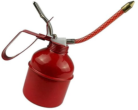 Ölkanne mit Manueller Pumpe, Flexibler Schlauch, Praktisches, Effizientes Ölen, Robuste Ölkanne mit Rotem Hebel, Einfach zu Verwenden für die Fahrzeugwartung (270 ml)