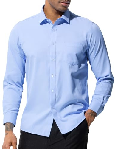 Casey Kevin Chemise Homme Manches Longues Chemise Habillées Business Boutonnées Chemises Casual avec Poche Regular Fit