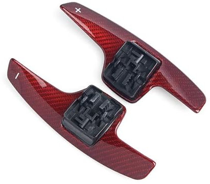 STRIVING BIRD Für C&orvette C7 ZR1 Z06 2016-2022 Auto Schlüssel Zubehör Carbon Faser Auto Lenkrad Paddle Shift Geeignet Lenkräder & Lenkradnaben(Glossy Red)