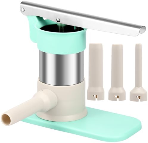 Sausage Stuffer Stainless Steel Sausage Making Tool with 4 Stuffing Tubes Efficient Sausage Stuffer Machine Removable Meat Filling Machine Sausage Filling Machine for Home Kitchens 7(1,Green)