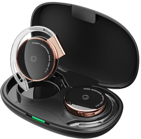 BEVCEFCC On Ear Kopfhörer Mit 4 Mikrofon, Wireless Over Ear Kopfhörer Bluetooth 5.3, Sport Clip on-Kopfhörer