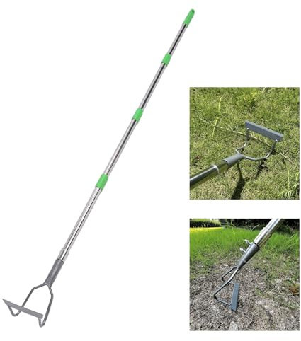 HEEPDD Garden Hoe Garden Tool, Hula Hoes for Weeding Gardening Long Handle Heavy Duty Adjustable Weeding Loop Hoe for Farmland Loosing Soil Sowing Planting