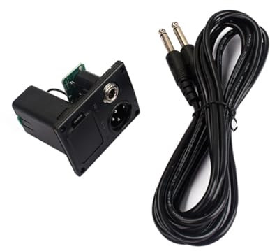 OSALADI Boîtier De Pile pour Guitare Prise Jack Broches De Type b Sortie Câble Ampli Inclus Compatible avec Micro Actif Montage Plat