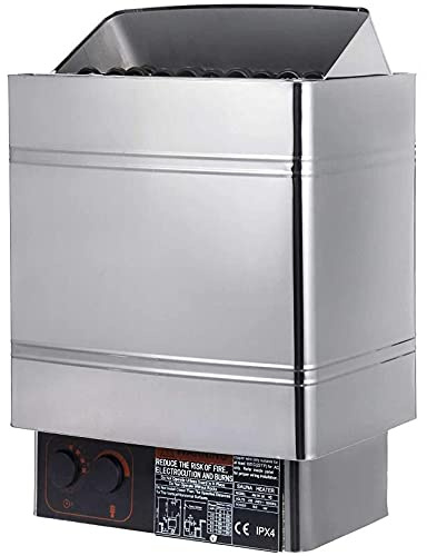 Calentador de sauna 2020, 3-9KW 240V Calentador de sauna de baño de vapor seco de acero inoxidable Estufa de ducha de spa con controlador interno Estufa de calentador de spa eléctrico para un máximo