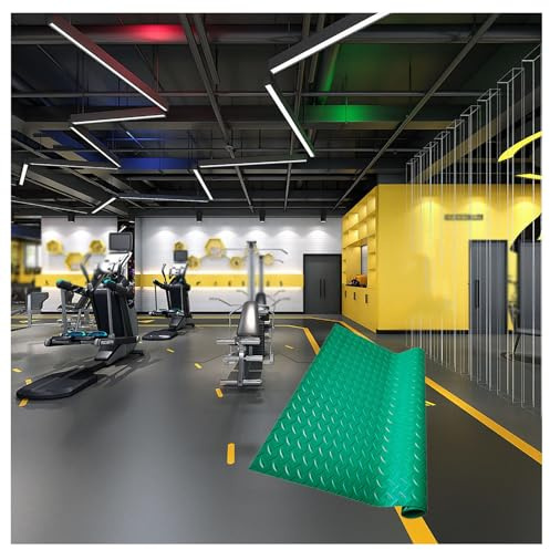 Alfombrilla De Goma, Rollos De Suelo, Alfombrillas Antideslizantes para Garaje Debajo del Coche, Alfombrillas De Calidad Comercial para Sótanos para Gimnasio En Casa,Verde,2mm 1.5×1m