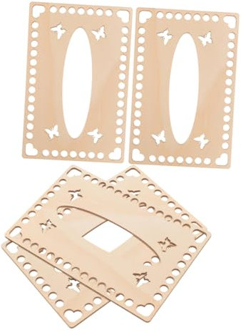 HOODANCOS 4stücke Runde Korbböden Aus Naturholz Stabile Häkel-taschenböden Für DIY Korbflechten Vielseitige Holz-Basis Für Handarbeitszubehör Und Individuelle Taschenprojekte