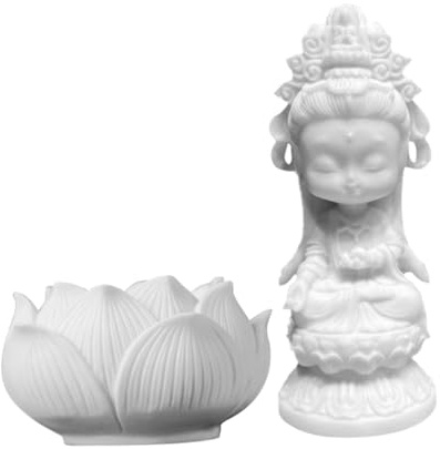 Luxshiny Estatua de Buda de Resina de Color Claro para Escritorio Diseño Decorativo y Fácil de Limpiar, Adecuado para Jardines y Entradas del Hogar, Set