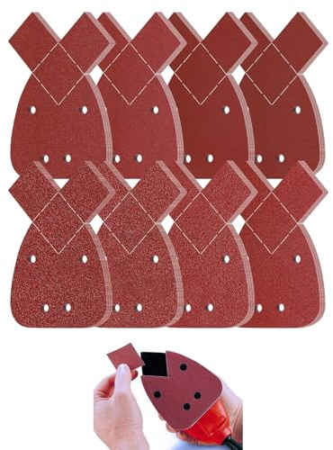 80 pezzi di carta vetrata Black+Decker topo, triangolare, 95 x 135 mm, grana 80, compatibile con topi abrasivi neri e Decker per smerigliatrice, mouse su legno e metallo