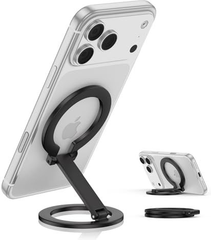 Dual Magnetic Phone Stand for MagSafe Phone Grip Holder for iPhone 17 Pro Max Plus 17e 16 15 14 13 12, Magnetic Kickstand for MagSafe Ring Stand for Samsung Galaxy S26 S25 S24 S23 A56 A55 A36 A35 A17