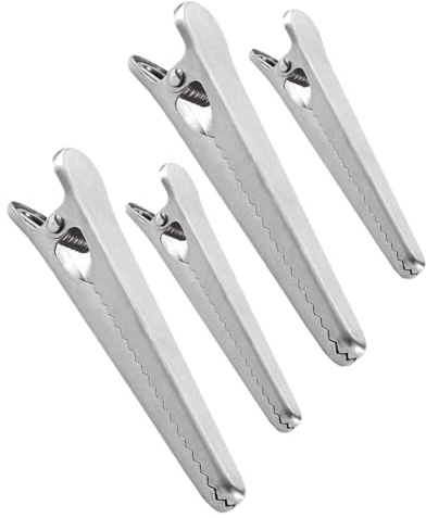 KITANDOVE 4 pièces Clips de Fermeture Résistants à la Corrosion pour Sacs Alimentaires Pinces Étanches pour Sachets de Snacks Maintien Frais Usage Domestique et Boutique Variées Grandes