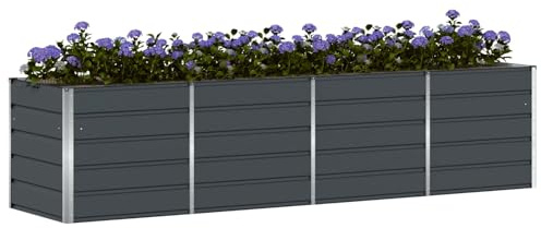 vidaXL Pflanzkübel Anthrazit 320 x 80 x 75 cm Stahl