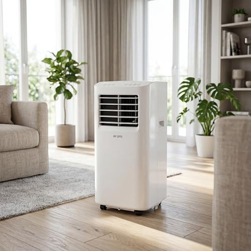 Air Pro 4-in-1 Portable Air Conditioner 7000 BTU Smart Wifi, Remote Control, 24 Hour Timer & Window Venting Kit Powerful Mobile Air Conditioning Unit for Home Office 15m2 Energy Efficient Class A