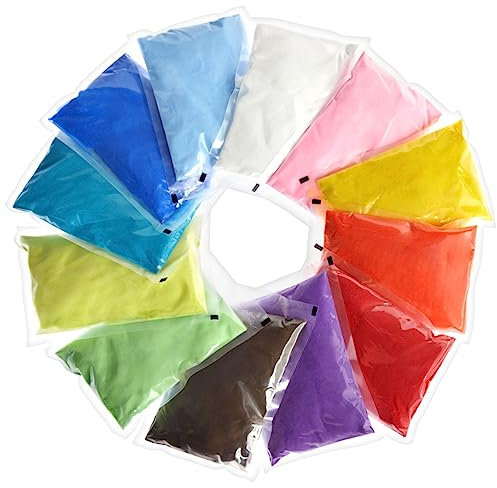 Bright Creations Lot de 12 sables colorés pour loisirs créatifs, fournitures artistiques (5,5 kg au total, 12 couleurs)