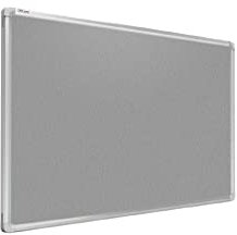 ALLboards Pinnwand Filztafel 150x100cm mit Alurahmen, Textiltafel Grau