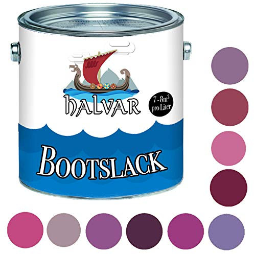 Halvar 2-K GLÄNZEND Yachtlack Violett RAL 4001-4010 Bootslack für GFK/Polyester/Kunststoff 2-Komponenten Lack inkl. Härter (1 L, RAL 4009 Pastellviolett)