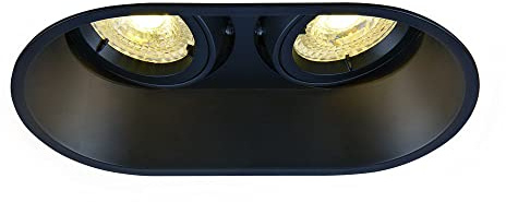 SLV Deckeneinbauleuchte HORN/Spot, Fluter, Deckenstrahler, Deckenleuchte, Einbau-Leuchte LED, Innen-Beleuchtung / GU10 25W schwarz