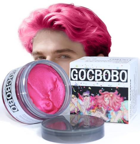 Temporäre Haarfarbe Wachs Rot Unisex Natürlich Haarfarbe Auswaschbar Modellierwachs für Party Cosplay Halloween (4,23 Unzen)