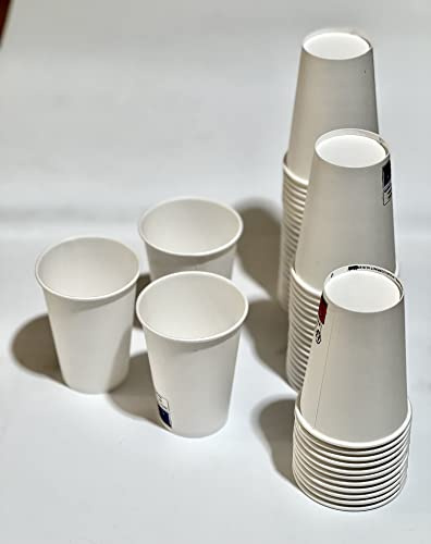 100 gobelets jetables, en papier carton, de qualité supérieure pour boissons chaudes et froides, 220 ml, sur place ou à emporter, design moderne, pour le café, le café latté, le macchiato