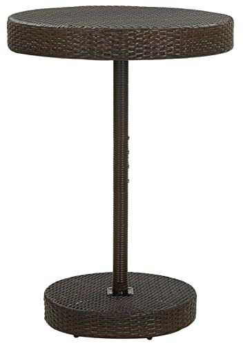 CANLAY Gartentisch, Esstisch, Couchtisch, Balkontisch, Balkonmöbel Kleiner Balkon, Balkon Tisch, Beistelltisch, Braun 75,5x106 cm Poly Rattan