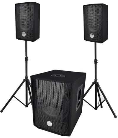 Système triphonique BM Bmsonic BMS1208 - Reconditionné/Occasion, Caisson 1000W - USB BT 30cm - 2 Sat 8 2x200W, câbles, Pieds