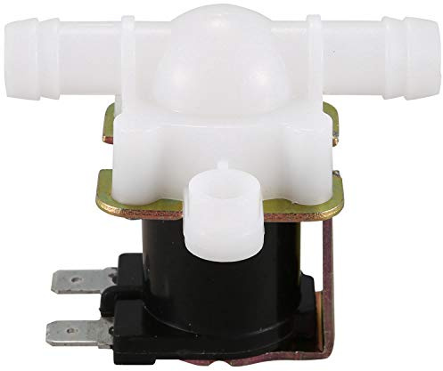 3/8 Pouces 12VDC Tuyau Barb ÉLectrovanne ÉLectrique Corps en Plastique 12-Volts DC pour Robinets Automatiques Fontaines à Boire- Pression, Blanc et Noir