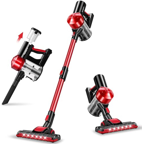 iwoly C150 Cordless Vacuum Cleaner Rechargeable with 2200mAh Detachable Battery, 18000Pa Cyclone Vacuum with HEPA Filter, Lightweight Portable Handheld Stick Vacuum for Hard Floor Car Cleaning