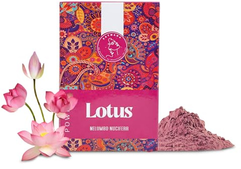 AATMANA Lotuspulver, Nelumbo Nucifera, Natürliche Hautpflege, Natürliche Hautpflege, Reich an Antioxidantien, Natürliches Lotusblütenpulver für Haar und Haut.