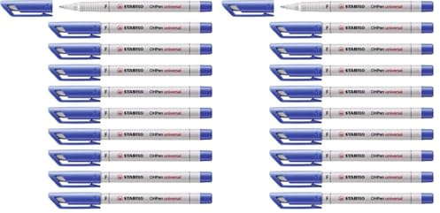 STABILO-Folienstift-OHPen universal-wasserlöslich fein-2x10er Pack-blau