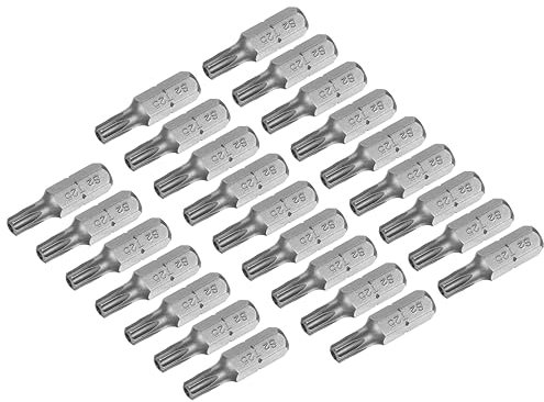 sourcing map Embouts Torx 1/4 Pouce Avec Tige Hexagonale De 25mmDe Longueur, Embout De Tournevis Magnétique T25 En Acier Allié S2, 25 Pièces