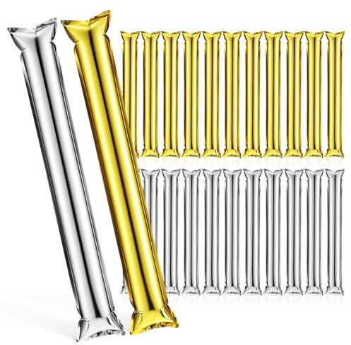 Gadpiparty 24Pcs Sticks Team Spirit Boom Sticks Cheering Sticks Plastic Inflatable Noise Makers Cheerleading Clapper for Football Game Party Sport Events
