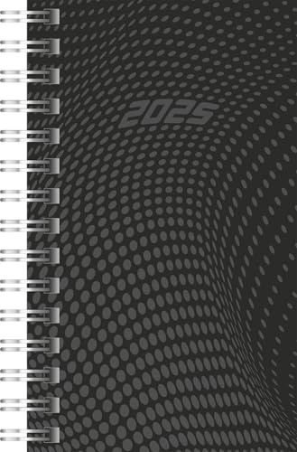 rido/idé Taschenkalender Modell Timing 3 (2025), 2 Seiten = 1 Woche, A7, 160 Seiten, PP-Einband, schwarz