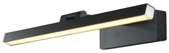 Licht-Erlebnisse LED Bilderlampe mit Schalter B: 39 cm Schwarz 3000 K 234 lm Metall Jugendstil Bilderleuchte Wohnzimmer Spiegelleuchte