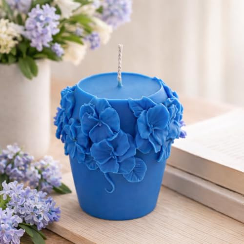 Clachaig Candles Hyacinth Scented Flower Shaped Candle | 100% Organic, Potted