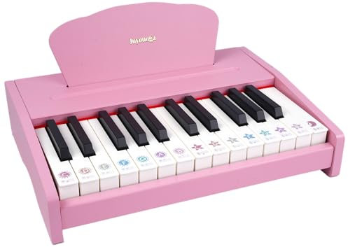 Kids Piano Keyboard Toys - 25 Keys Digital Wooden Piano for Kids, Musical Educational Instrument Educational Toy, Birthday Chirstmas Gifts for Boys Girls Children Beginner (Pink)