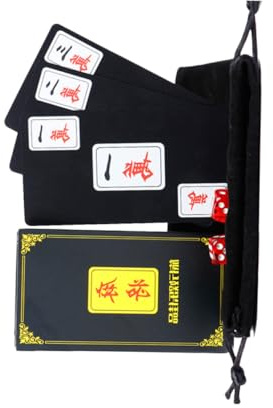 WHAMVOX Baraja de Cartas Mahjong y Póker de Plástico PVC para Adultos y Niños, Tamaño Mini, Juego Portátil para Hogar, Bar y Entretenimiento Familiar