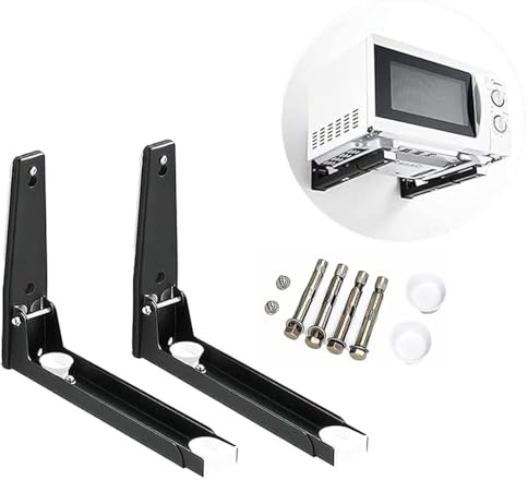 Support Mural Micro Onde,Supports Micro Ondes en Acier Inoxydable,Universel Support pour Four à Micro,Support de Montage Mural pour Four à Micro-ondes, Charge Maximale 45 kg