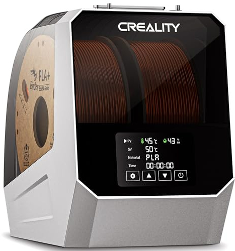 Creality Space Pi Filament Trockner Plus, 2-Rollen Trockenbox für 3D-Drucker, 360° PTC-Heizung gegen Stringing & sprödes Filament, Schnelles Trocknen von PLA PETG ABS TPU Nylon, 48h Timer