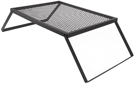 ANKROYU Folding Campfire Grill, Iron Camp Fire Cooking Racks, Camping Grill Stand, Portable Draining Backpacking Grill for Outdoor Camp Cooking Yard (Standard)